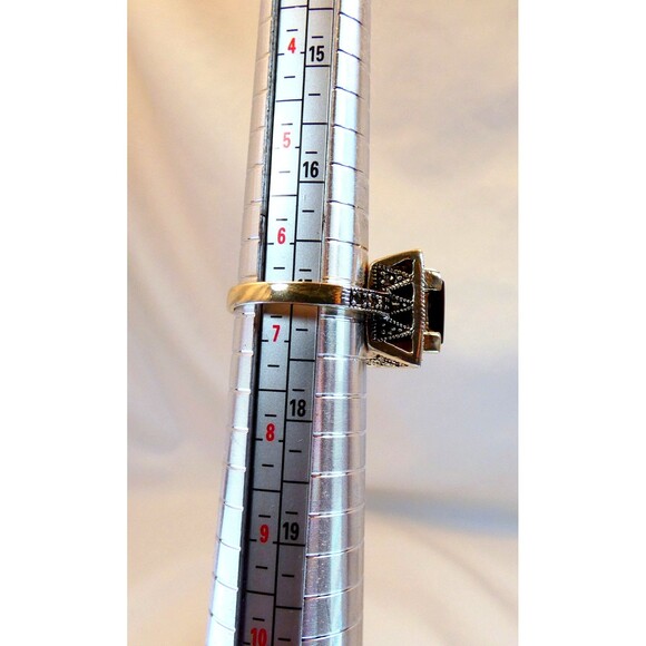 Vintage Marcasite Black Onyx Sterling Silver Ring Sz 6.75 - Picture 4 of 9